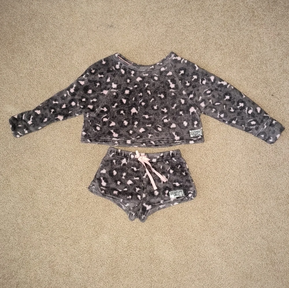 Cozy Kids Pajamas in Pink and Gray justice